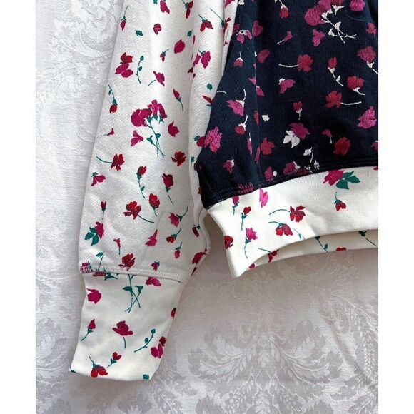 Joie Womens NWT Caleigh Floral Print Drop Shoulder Sweater Size S Colorblock New - Picture 4 of 7